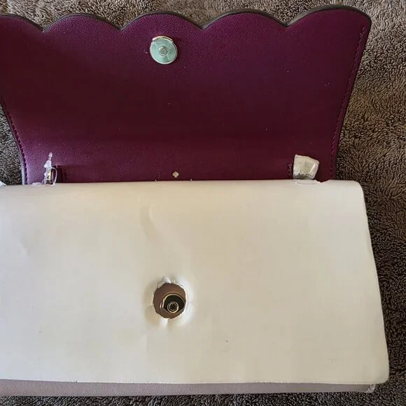 Kate Spade Gemma Scallop Wallet On Chain Rose Smoke Pink Crossbody NWT - Picture 13 of 16